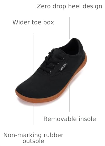 Image of WHITIN Men's Wide Canvas Barefoot Sneakers | Zero Drop Sole | Minimalist Footwear