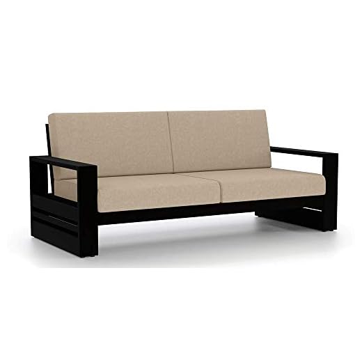 MP Enterprises Solid Wood 3 Seater Sofa for Living Room (Sheesham Wood, Chestnut Finish)