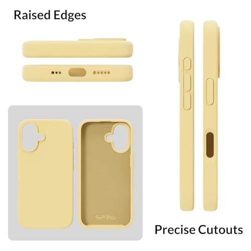 Image of SPRIG Compatible with iPhone 16 Premium SilkTone (Liquid Silicone) Back Cover Drop Tested Shock Proof Mobile Case for Men, Women, Boys and Girls with Camera Protection (Light Yellow)