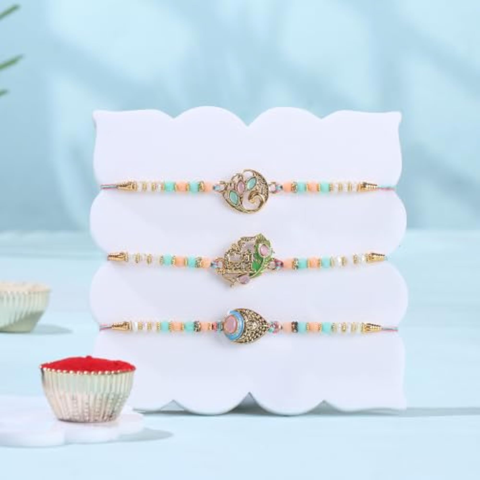 Rakhi for Brother with Pastel Stone Chocolate Set, Festive Gift