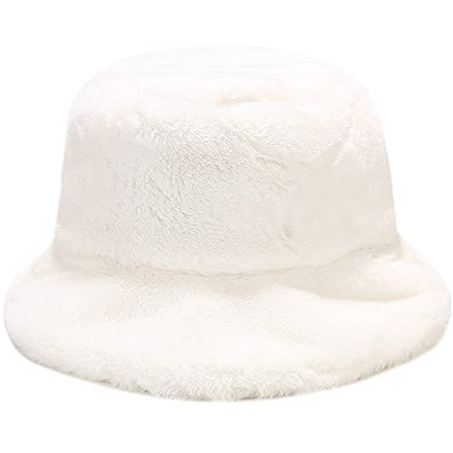 Taidor Chapeau d'hiver en fourrure pour femme, Blanc basique, Taille unique Cover