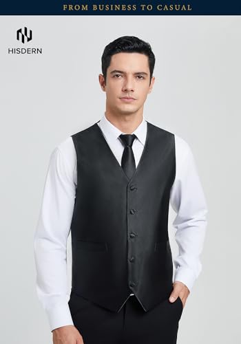 HISDERN V3-01 Men's 3PCS Formal Vest Set Slim Fit Jacquard Waistcoat with Paisley Floral Pattern for Wedding Prom Party2