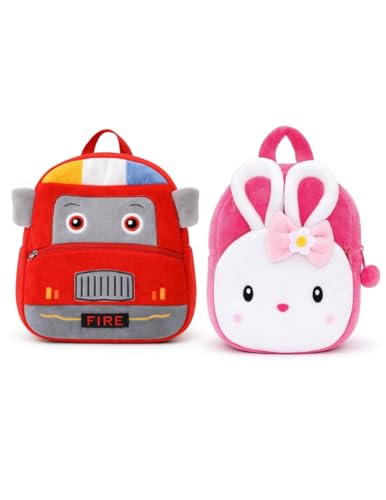 Image of Cartoon Plush Kids School Bag 2-6 Years | Soft Toy Backpack for Boys & Girls | Toddler Nursery Preschool Bag | Lightweight Adjustable Straps