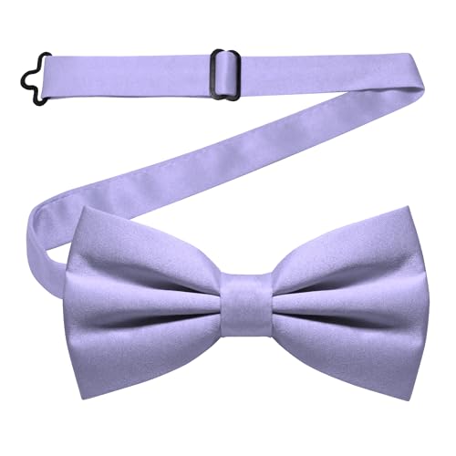 Image of JEMYGINS Solid Color Pre-tied Bow Tie Adjustable Bowtie for Men