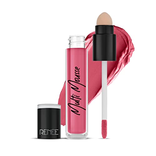 Image of RENEE Multi-mousse For Lips, Cheeks & Eyes, Berry Brulee 5gm | Matte Finish, Rich Color Payoff with Weightless & Velvety Smooth Texture | Non-Drying, Highly Blendable Formula