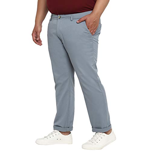 Image of Urbano Plus Men Mid Rise Cotton Regular Fit Casual Chino Pants Stretch