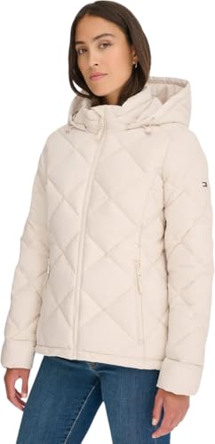 Tommy Hilfiger Damen Every Day Essential Lightweight Coat Daunenalternativer Mantel, Whitesand, XL