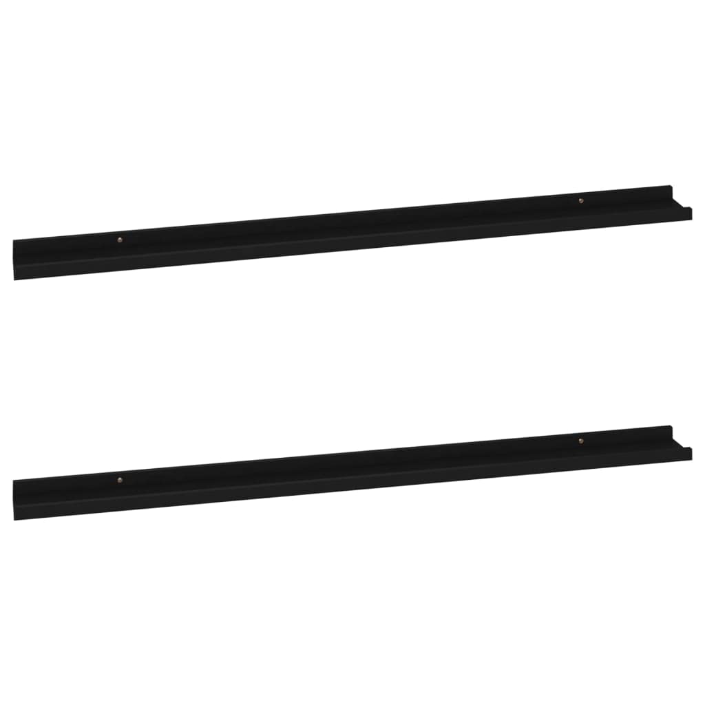 Wandregal Schwarz 115x9x3 cm aus MDF Schweberegal für Wohnzimmer Küche und Bad mit 5kg Tragkraft Dekoratives Wandboard