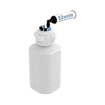 EZwaste HPLC Solvent Waste System, 4L Heavy Duty Reusable Bottle, 83mm 83B VersaCap with Four 4X Ports for 1/8 Inch O.D. Tubing; Three 3X Ports for 1/4 Inch O.D. Tubing