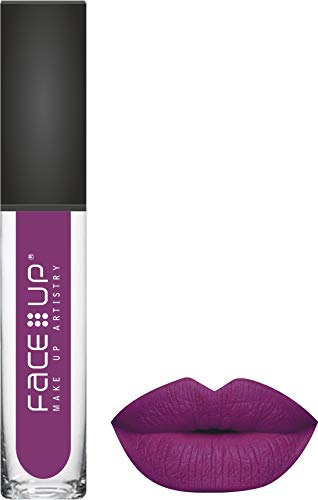 Face Up Kiss Proof Non Transfer Long Lasting Liquid Lipstick Matte | Full Coverage | Waterproof | Shade – Purple (M – 11)