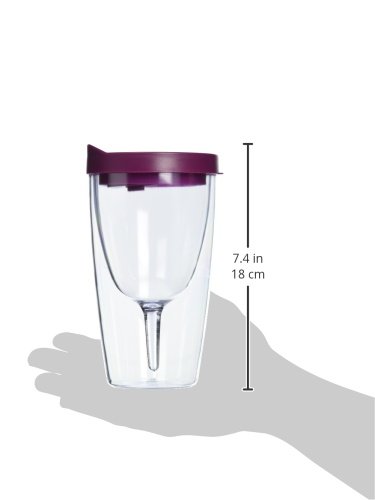 Merlot Insulated Wine Tumbler, 16Oz, 2 Pack - Southern Homewares - Double-Walled Acrylic Drinking Cup W/Lid #TOP6
