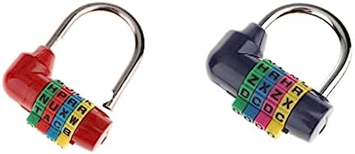 Lot de 2 cadenas à combinaison à 4 lettres pour casier de salle de sport, boîte à outils, armoire