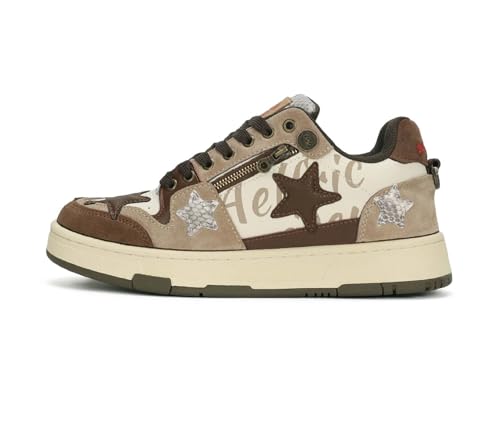 Aelfric Eden Sneakers Color Blocking Patchwork Skate Shoes Platform Leather Lace-up Sneakers Casual Comfy Walking Shoes4