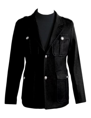 Men's Wool Blend Blazer Jacket Classic Notch Lapel Winter Hunting Style Four Pockets Casual Formal