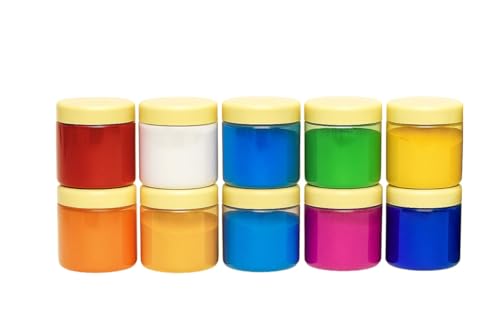 Image of Rangoli Powder Muggu Pindi Bottles | Pack of 10 | 100 GMS Each for Floor Art and Festival Decoration