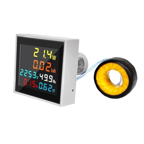 6IN1 D48-2058 LCD Digital Display Multifunction Meter Mini Electronic Watt-Hour Voltage Current Meter(AC 50-300V)