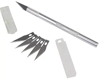 advancedestore Pen Knife with 5 Extra Stainless Steel Razor Sharp Blades (Silver)