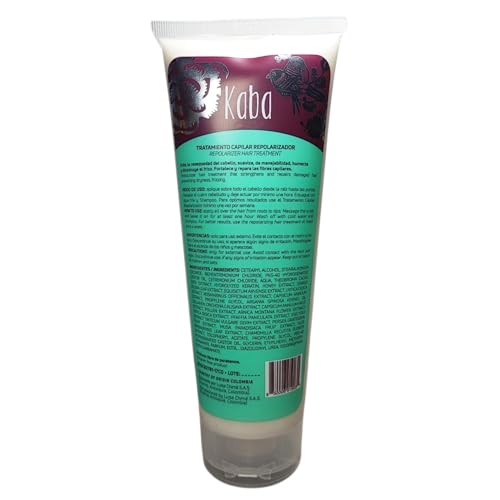 Kaba Hair Treatment Mask for Dry Damaged Hair, Made With Natural Extracts, Promotes Growth, Deep Conditioning, Restores Vitality & Frizz Control, 7.8 Oz