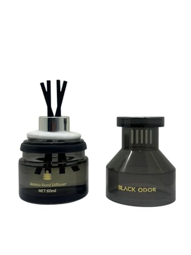 Image of BKN Premium BLACK ODOR Elegant Glass Bottle Car Perfume | Seamless Dispersion with Cotton Wick for Vehicles - Long-Lasting Dashboard Fragrance - Air Vent & Interior Aroma Diffuser (BO-12)