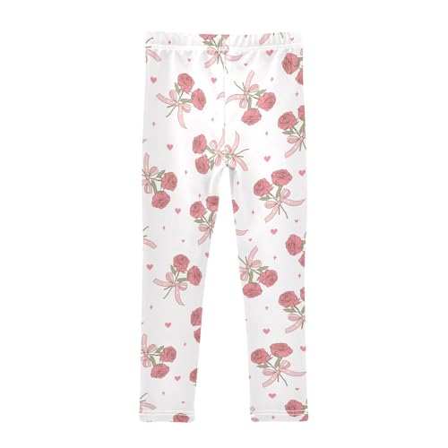 Girls Leggings Vintage Valentine's Rose Toddler Girls Clothes Leggings for Girls Toddler Girls Leggings 3-4T2