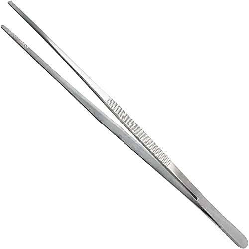 Xtrm Craft Thumb Dressing Forceps, Mulipurpose Tweezer Stainless Steel, Serrated Tip Straight 12 Inch #TOP2