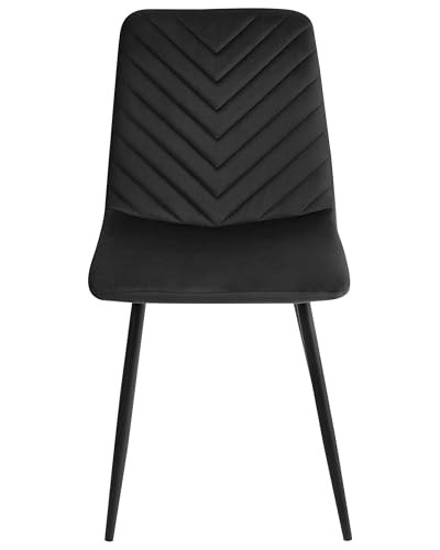 Set Di 4 Sedie Da Pranzo In Velluto Per La Sala Da Pranzo Gambe In Ferro Nero Stile Elegante