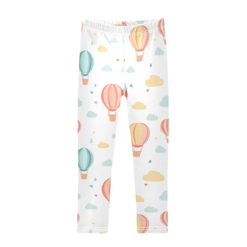 Hot Air Balloons Girls' Leggings Toddler Doodles Clouds Kids Yoga Pants Dance Active Tights 4T
