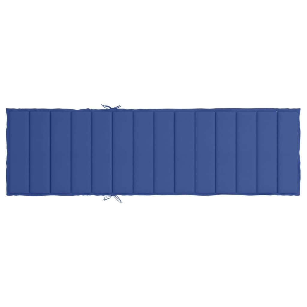 Nakładka na leżak z tkaniny Oxford z miękką wyściółką i właściwościami hydrofobowymi, wymiary 200 x 70 x 3 cm, w kolorze królewskiego błękitu, do ogrodu, na taras lub do wnętrz,