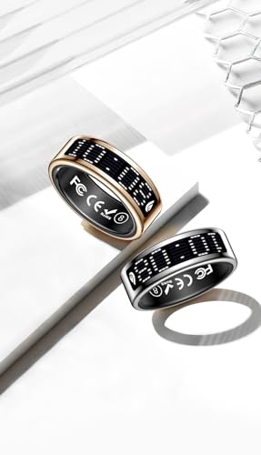 Image of Smart Ring Pro | Buy Sizing Kit First | Caller Notifications & Vibration Alerts | Built-in LED Display | Sleep Tracker, Heart Rate, HRV & SPO₂ | Sports Modes | Gesture Control | Gold | Size 10