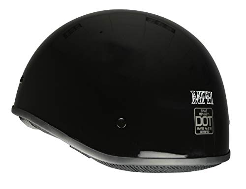 Milwaukee Helmets Mph9711Dot Dot Approved 'Bare Bones' Glossy Black Half Motorcycle Helmet For Men And Women Biker - 2X-Large #TOP5