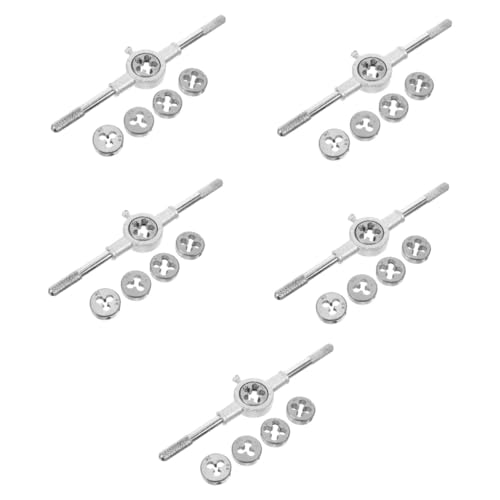 Lurrose 5sets Nerrad Tap Kit Tap Wrench and Die Set for Rethreading Multi-Functional Screw Wrench Tool Set Coarse and