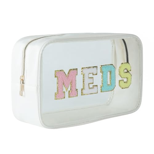 Medicine Bag Organizer & Travel Toiletry Bag for Women, clear makeup bag, Meds Patch & PVC, Meds Travel Bag - Ideal for Sunscreen, Pill Bags, Travel Medicine