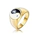 Knbob Homme Bague Yin Yang Or Acier Inoxydable Bague Taille 54