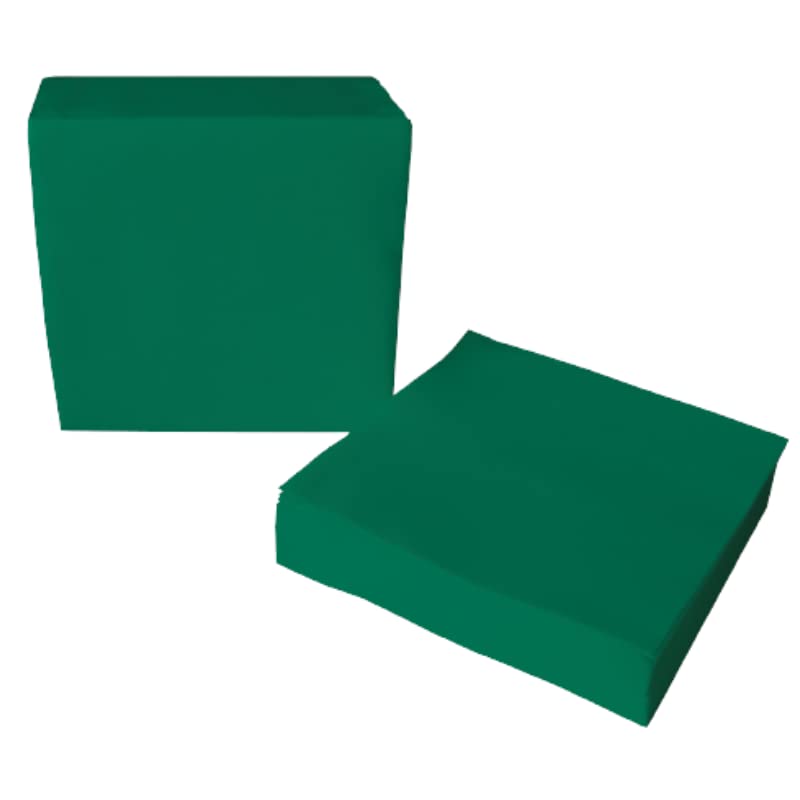 DSTOCK60 – Paquet de 60 serviettes jetables non tissées Airlaid - Coloris vert foncé 40 x 40 cm – dimensions pliées 20 x 20 cm– serviettes de table aspect tissu