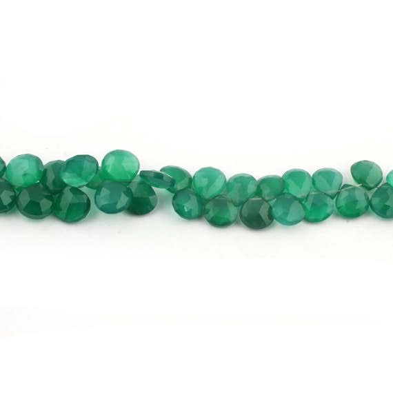 Heart shape beads en onyx vert de 9mm-11mm pour customiser vos colliers