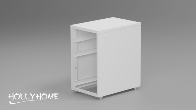 Classificatore Mobile Con 3 Cassetti HollyHOME | Cartella Scorrevole Sotto Scrivania Con Ruote, Giallo - Foto 7