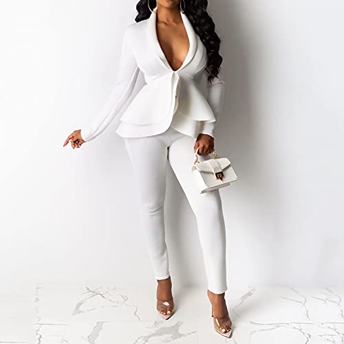 Dressy Pant Suits for Women Evening Party Wedding Guest 2 Piece Business Suit Elegant Professional Blazer Pants Sets4