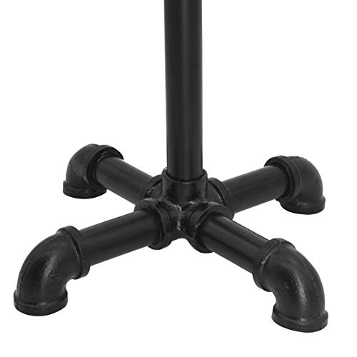 OVOV Industrial Freestanding Toilet Paper Holder Metal Rustic Paper Roll Holder Stand for Bathroom Storage Organization (Black) 24.8\"