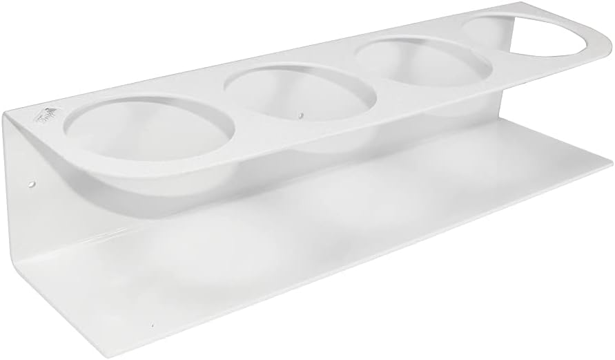 TrippNT 50157 White Acrylonitrile Butadiene Styrene Quadruple Bottle Holder, Stores 4 Bottles of 500mL, 4.25" Diameter x 15" Width x 3.25" Height