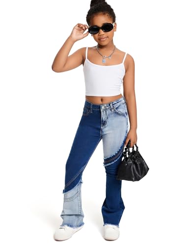 Jeans évasés déchirés pour filles taille haute rétro - 5