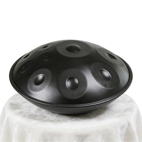 Handpan negro artesanal de 12 notas para músicos miniatura 1