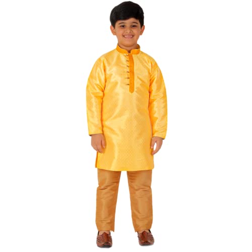 Image of Pro-Ethic Style Developer Kurta Pajama For Kids Boys | Silk | Traditional Dress (S-202)
