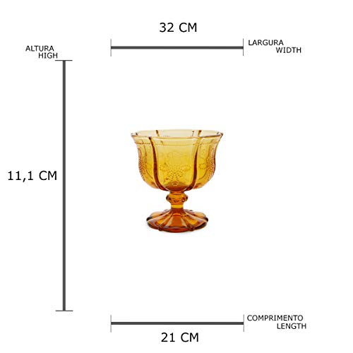 Conjunto de 6 Taças para Champanhe Cupê de Vidro Sodo-Cálcico Rojemac Âmbar