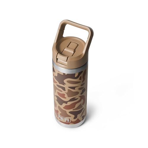 Image of YETI Rambler 18 oz Bottle, Vacuum Insulated, Stainless Steel with Straw Cap, Wetlands Camo