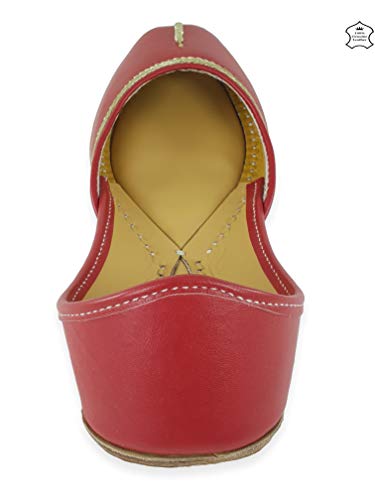 Image of Fulkari Women's Nappa Soft Genuine Leather Juttis | Bite and Pinch Free Jutis | Punjabi Jutti For Ladies | Casual Flat Stylish Mojari | Ethnic Flats For Girls |