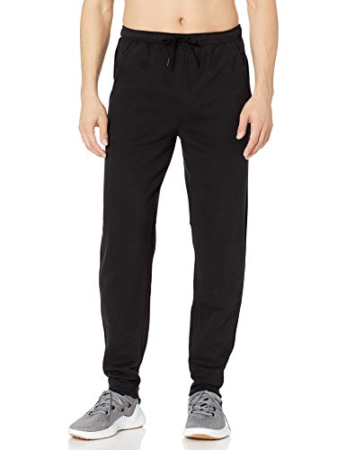 Amazon Brand - Peak Velocity Men's Medium Weight Fleece Pant, black, Large