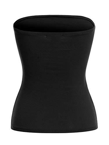 MixMatchy Women's Basic Casual Stretchy Long Bandeau Tube Top Strapless Undershirts3