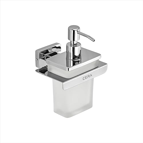Image of CERA Bold Liquid Soap Dispenser for Bathroom and Wash Basin | Hand Wash Dispenser | Shampoo Dispenser | Chrome Plating | Wall Mounted | Stainless Steel | F5013111CH