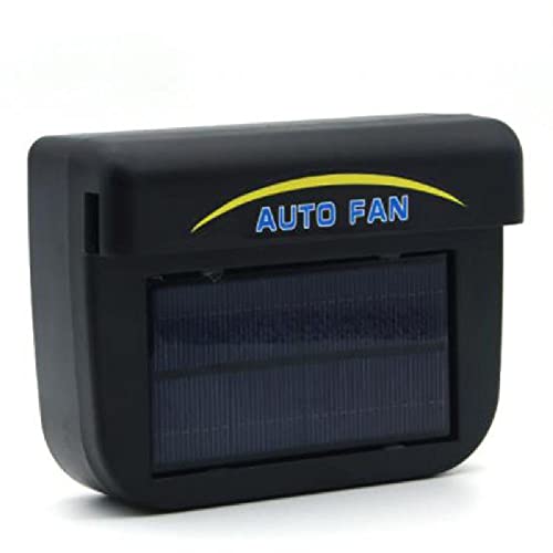 Riloer Mini aire acondicionado con energía solar, extractor de aire, ventilador solar portátil para automóvil de 1W para automóviles, ambientador y enfriador - negro