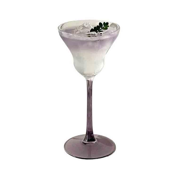 ZKALQECNF Leche Copas de martini con pie, 190 ml. Elegantes copas cóctel colores. coupé tallo largo Bebidas(Purple)